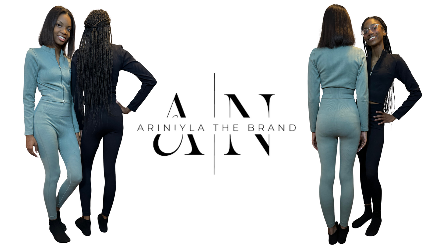 AriNiyla Embroidered Black Long Sleeve Jacket Set