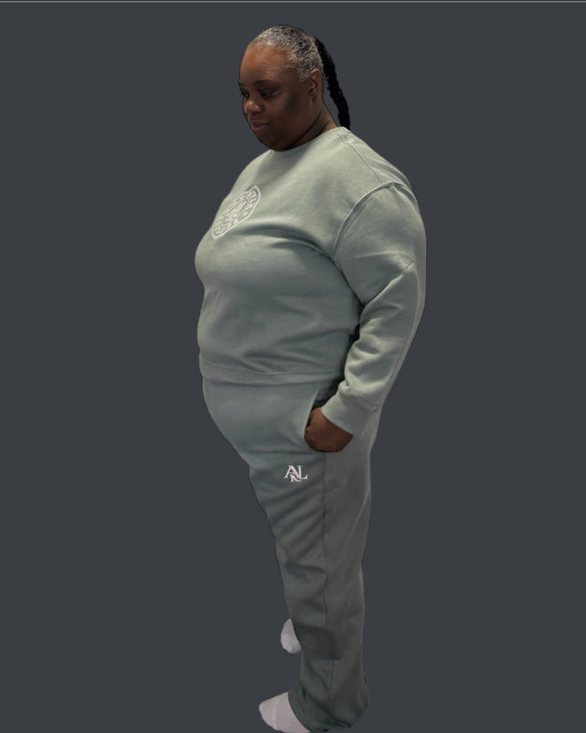 AriNiyla Leisure Crewneck and Flare Pant Set