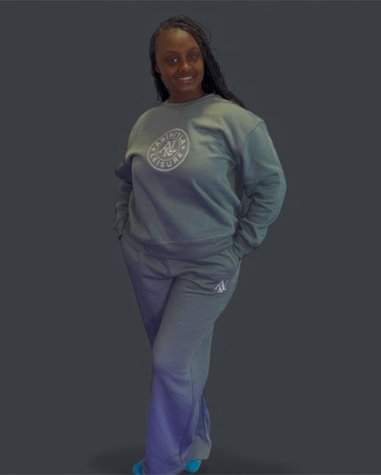 AriNiyla Leisure Crewneck and Flare Pant Set