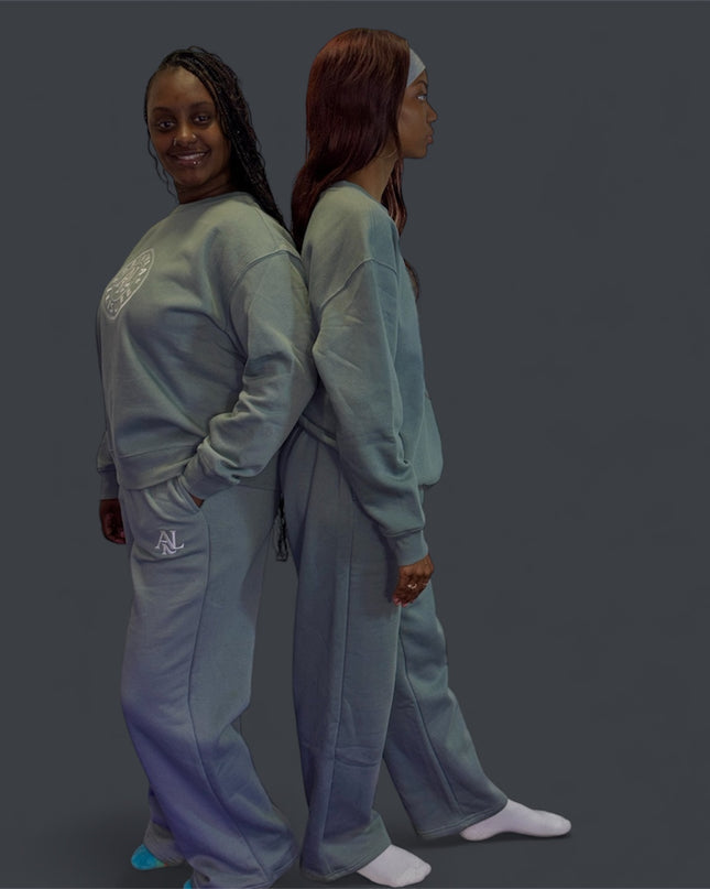 AriNiyla Leisure Crewneck and Flare Pant Set