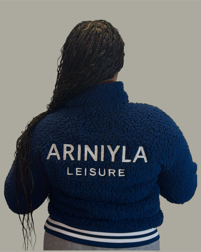 AriNiyla Leisure Varsity Sherpa Quarter-Zip Women Pullover