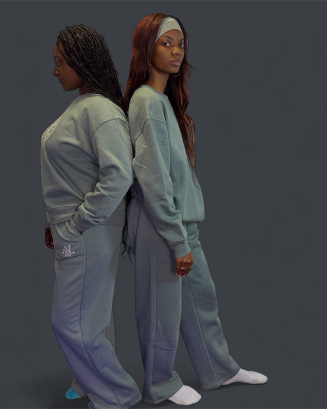 AriNiyla Leisure Crewneck and Flare Pant Set