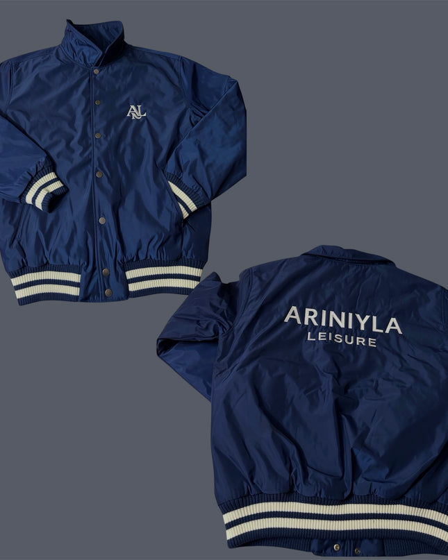 AriNiyla Leisure Varsity Jacket Navy Blue