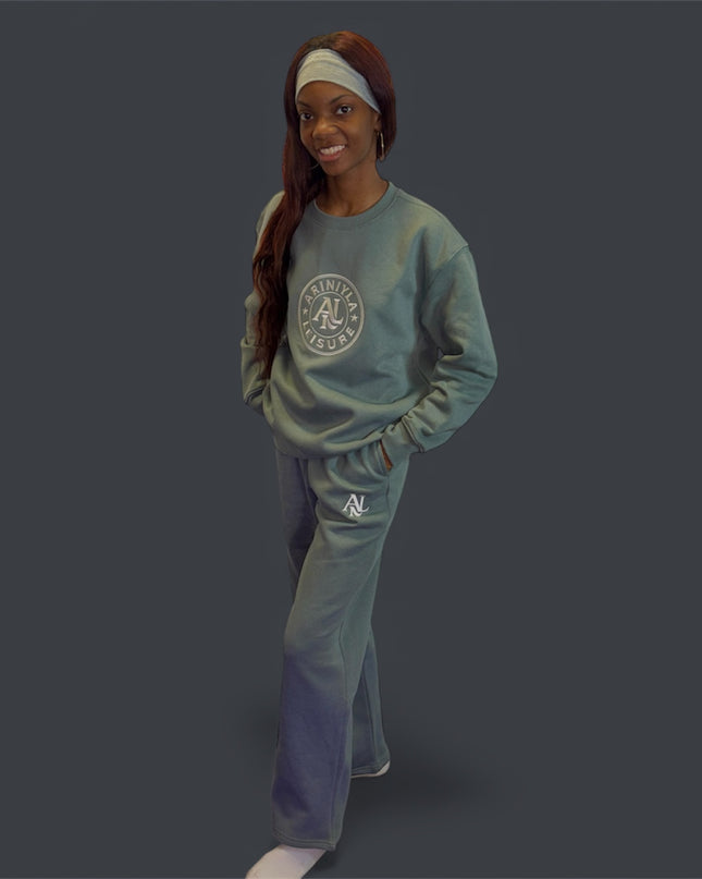 AriNiyla Leisure Crewneck and Flare Pant Set