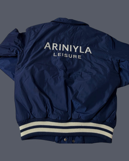 AriNiyla Leisure Varsity Jacket Navy Blue