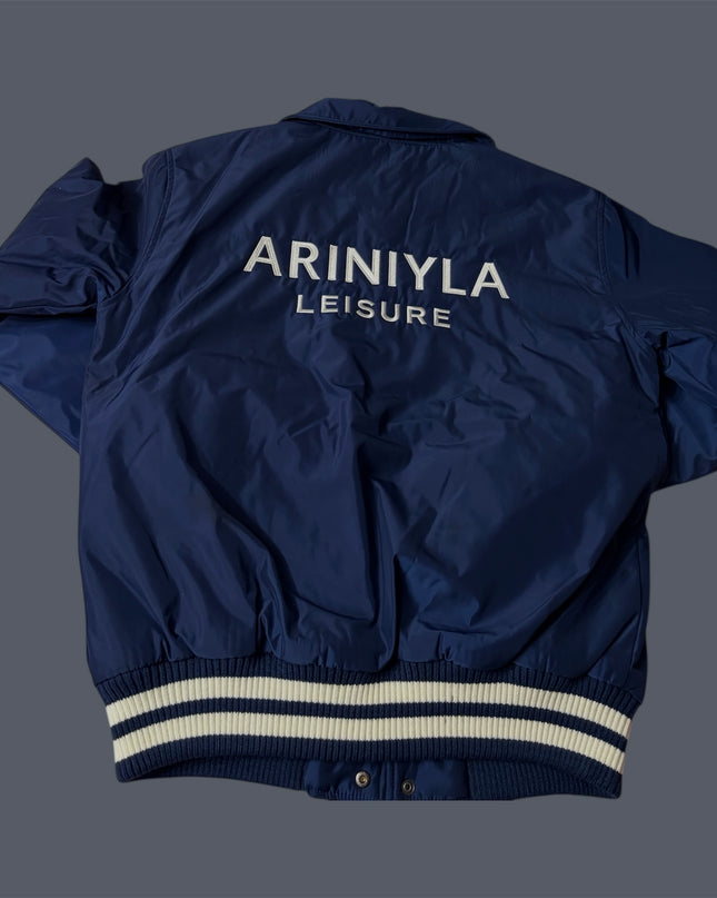 AriNiyla Leisure Varsity Jacket Navy Blue