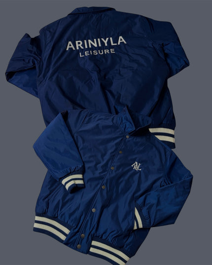 AriNiyla Leisure Varsity Jacket Navy Blue