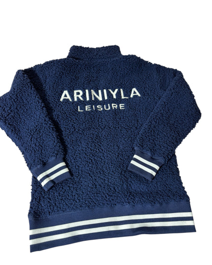 Unisex Varsity Sherpa Quarter-Zip Pullover Navy