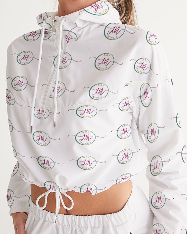 AriNiyla All-Over Print Crop Windbreaker
