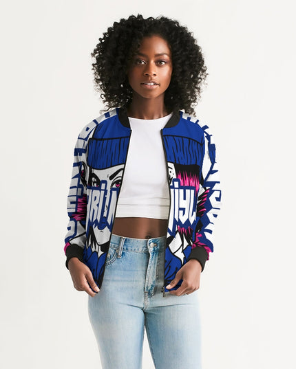 AriNiyla Royal Blue Logo Women's Bomber Jacket