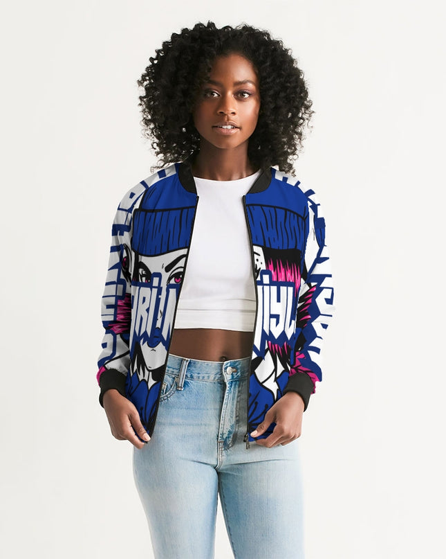 AriNiyla Royal Blue Logo Women's Bomber Jacket