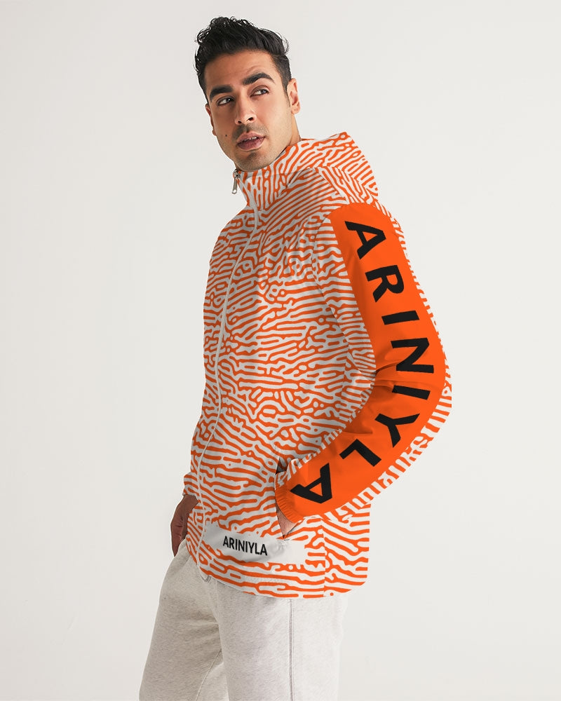 AriNiyla Orange Scaled Men's Windbreaker Jacket