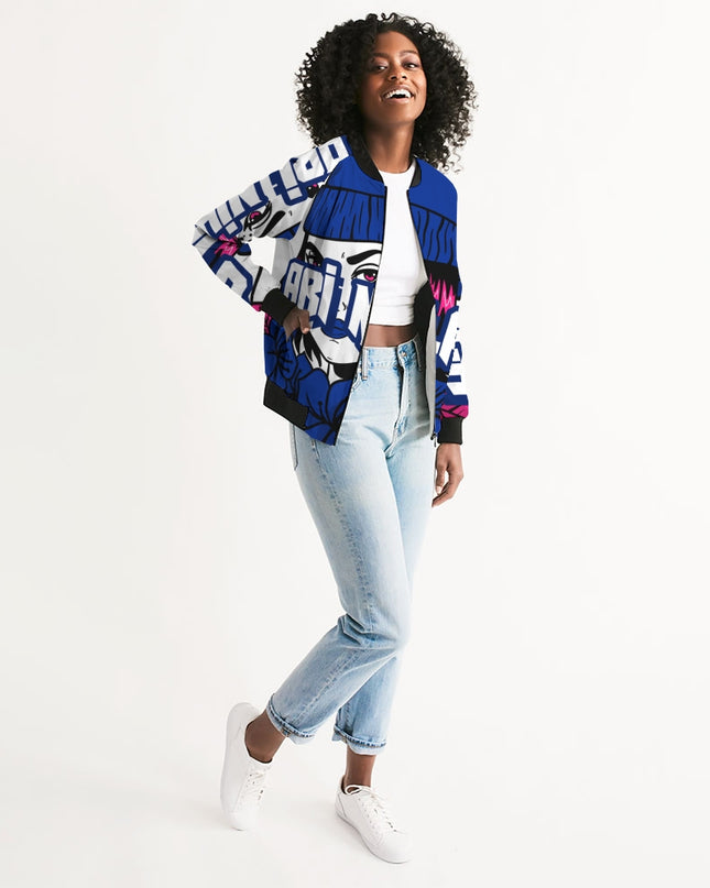 AriNiyla Royal Blue Logo Women's Bomber Jacket
