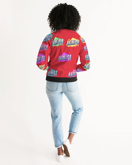 AriNiyla Multi Red Tagged Bomber jacket Women's Bomber Jacket