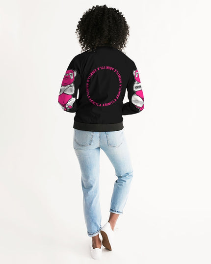 AriNiyla 2 Sleeve Pink Panda Women's Bomber Jacket