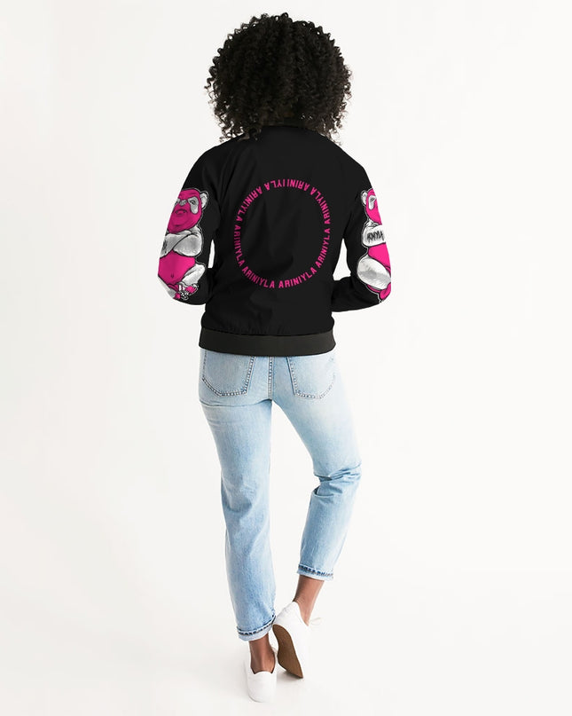 AriNiyla 2 Sleeve Pink Panda Women's Bomber Jacket