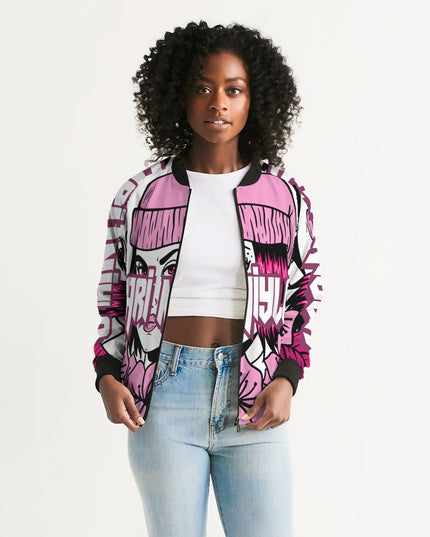 AriNiyla Soft Pink Logo Women's Bomber Jacket