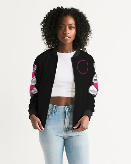 AriNiyla 2 Sleeve Pink Panda Women's Bomber Jacket