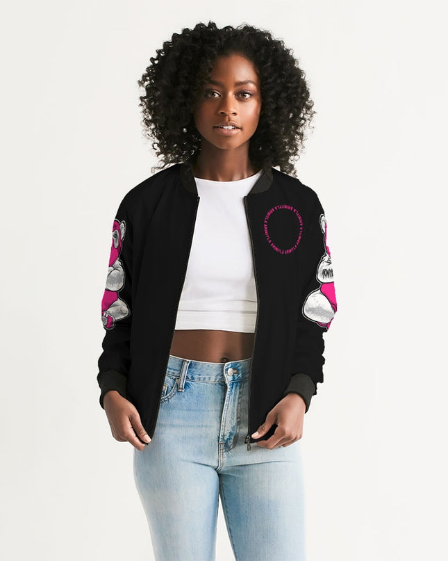 AriNiyla 2 Sleeve Pink Panda Women's Bomber Jacket