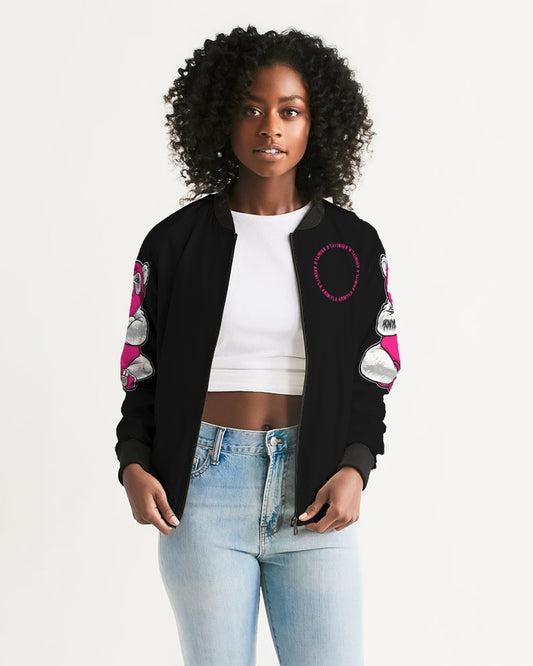 AriNiyla 2 Sleeve Pink Panda Women's Bomber Jacket