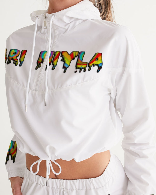AriNiyla Drip Colorful Pullover Women's Cropped Windbreaker jacket