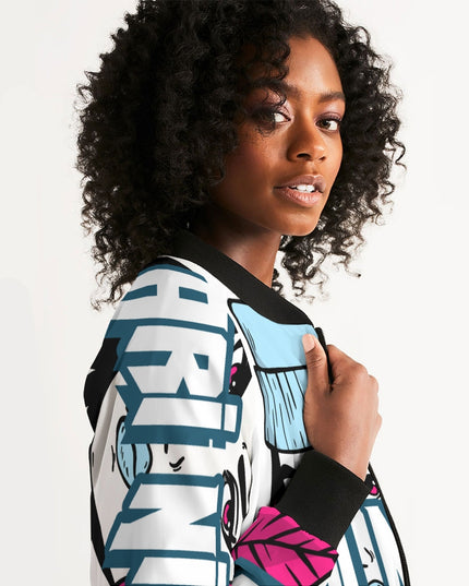 AriNiyla Soft Blue Logo Women's Bomber Jacket