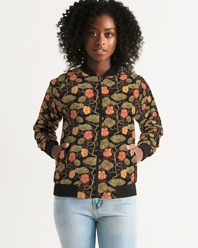 AriNiyla Flower Leaves Women's Bomber Jacket