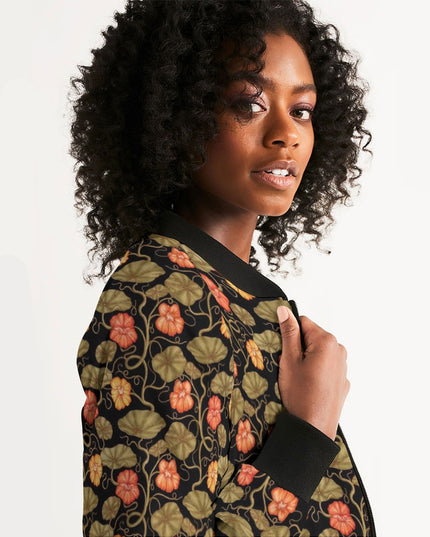 AriNiyla Flower Leaves Women's Bomber Jacket