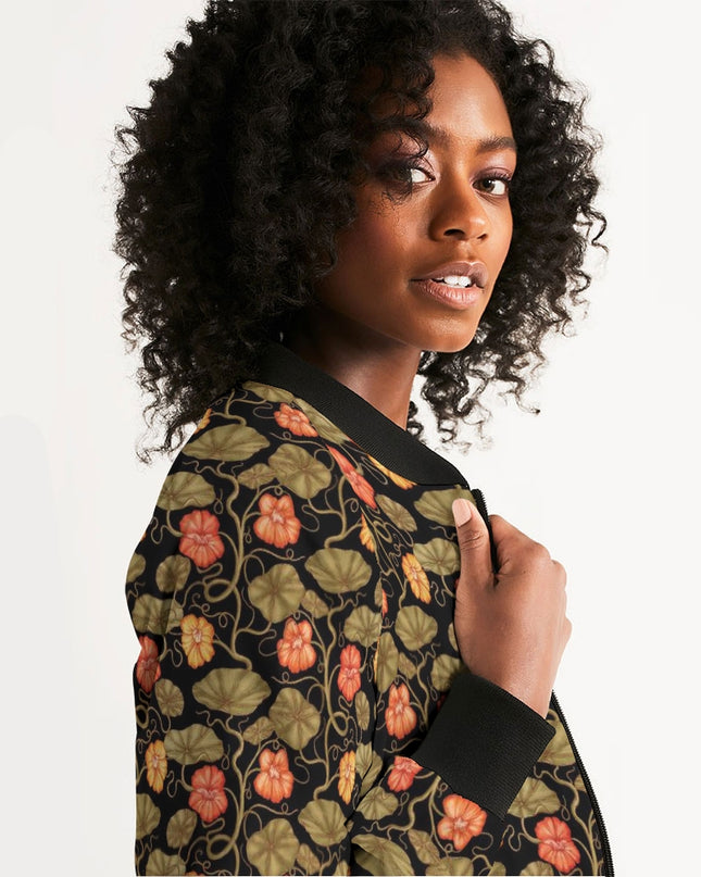 AriNiyla Flower Leaves Women's Bomber Jacket