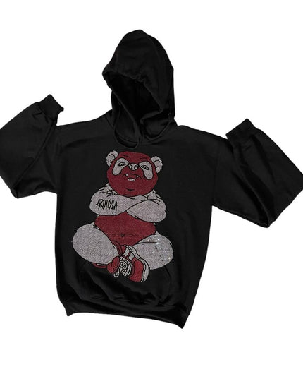 AriNiyla the Brand Panda Blinged Out Black Hoodie Men and Women