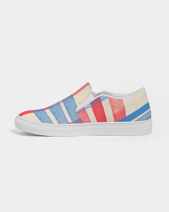 AriNiyla red Blue Plaid Women's Slip-On Shoe