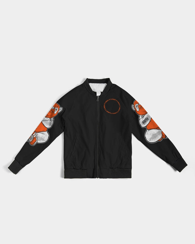 AriNiyla 2 Sleeve Orange Panda Women's Bomber Jacket