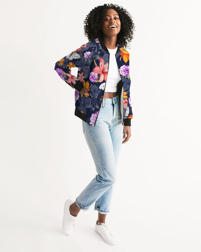 AriNiyla Flowers Butterflies Women's Bomber Jacket