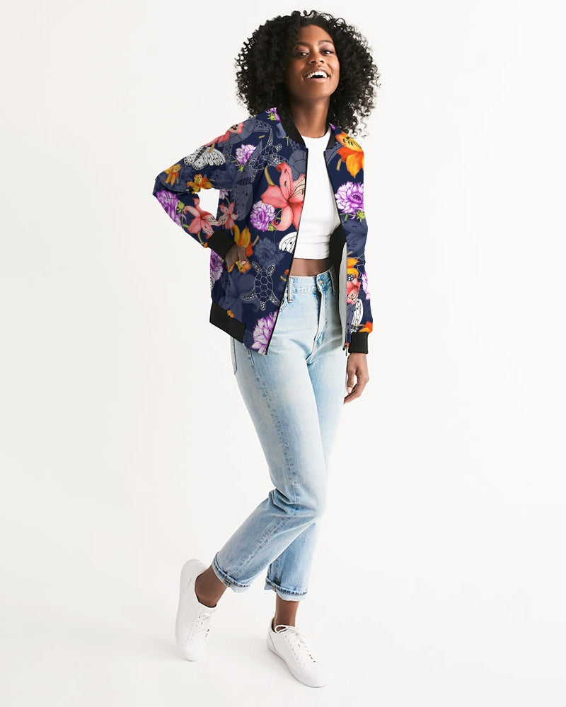 AriNiyla Flowers Butterflies Women's Bomber Jacket