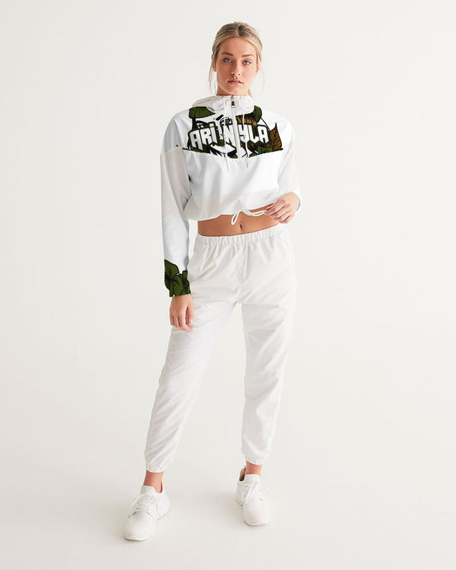 AriNiyla Green Women's Cropped Pullover Windbreaker Jacket