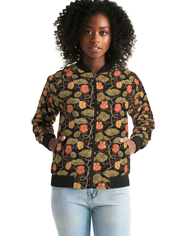 AriNiyla Flower Leaves Women's Bomber Jacket