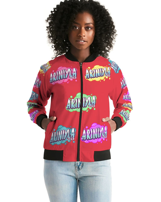 AriNiyla Multi Red Tagged Bomber jacket Women's Bomber Jacket