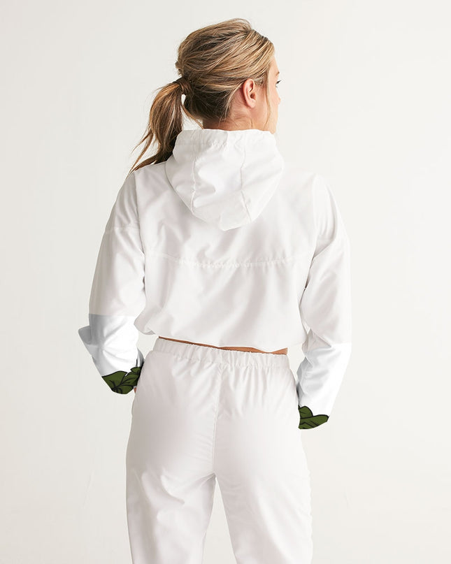 AriNiyla Green Women's Cropped Pullover Windbreaker Jacket