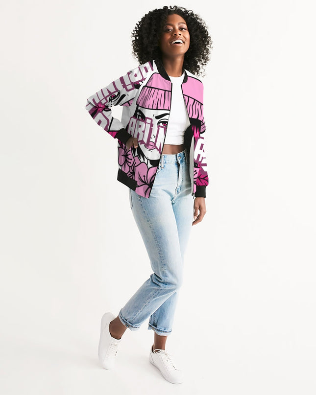 AriNiyla Soft Pink Logo Women's Bomber Jacket