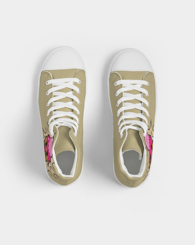 AriNiyla the Brand Ice Cream Khaki Women's High Top Canvas Shoe
