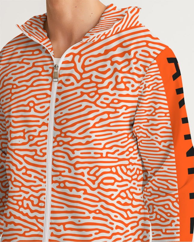 AriNiyla Orange Scaled Men's Windbreaker Jacket