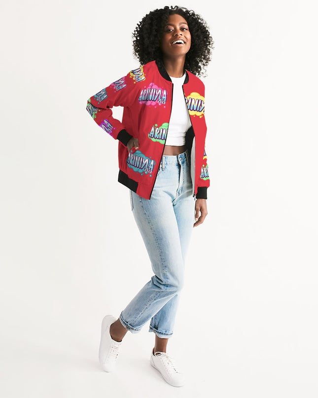 AriNiyla Multi Red Tagged Bomber jacket Women's Bomber Jacket