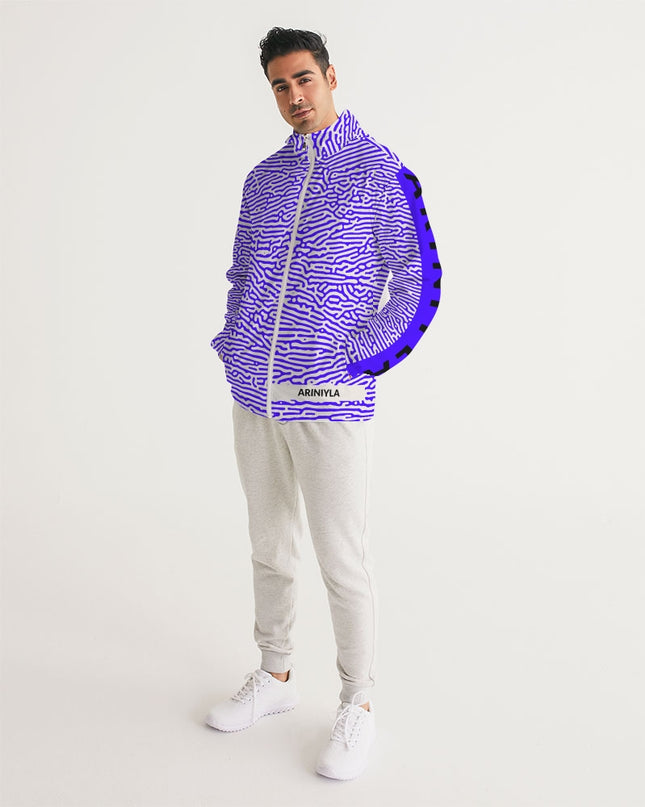 AriNiyla Blue Scaled Men's Windbreaker Jacket