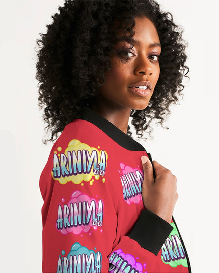 AriNiyla Multi Red Tagged Bomber jacket Women's Bomber Jacket
