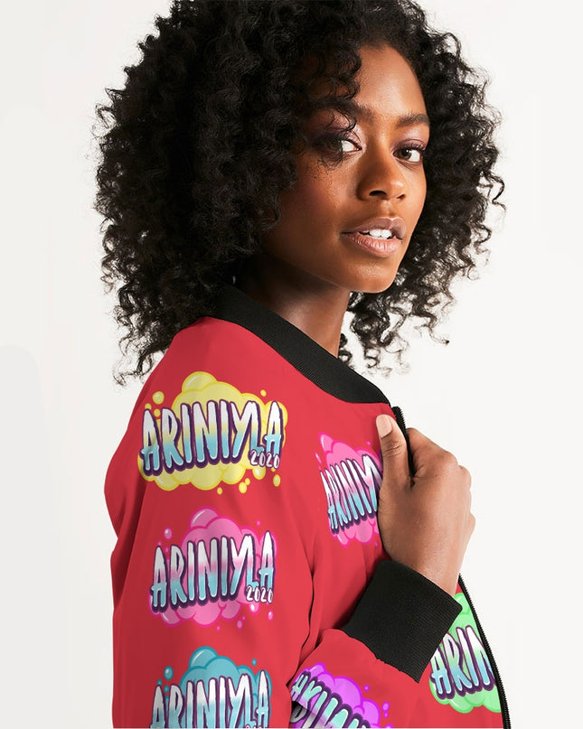 AriNiyla Multi Red Tagged Bomber jacket Women's Bomber Jacket