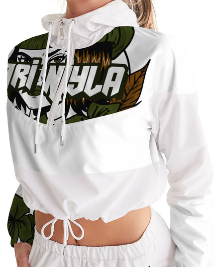 AriNiyla Green Women's Cropped Pullover Windbreaker Jacket