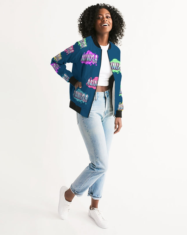 AriNiyla Multi Blue Tagged Bomber jacket Women's Bomber Jacket