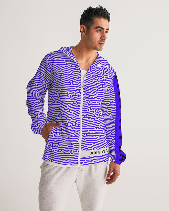AriNiyla Blue Scaled Men's Windbreaker Jacket