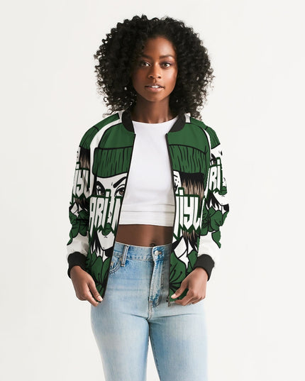 AriNiyla Green Logo Women Bomber Jacket