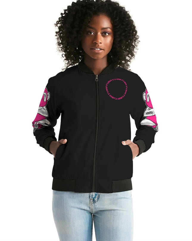 AriNiyla 2 Sleeve Pink Panda Women's Bomber Jacket